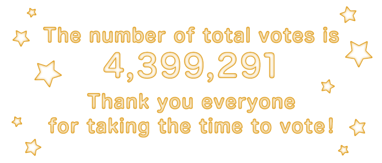 The number of total votes is 4,399,291. Thank you everyone for taking the time to vote!