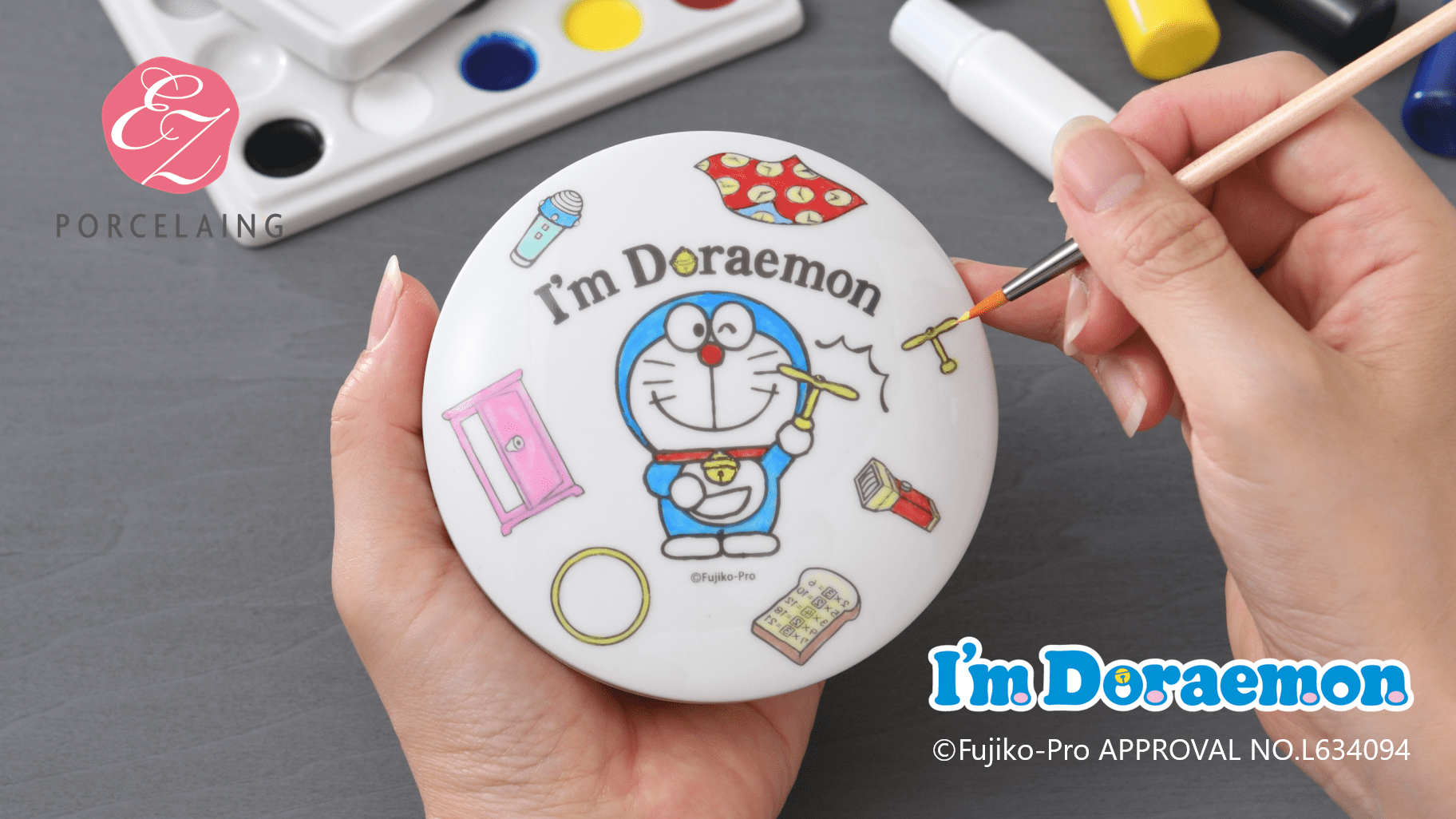 塗り絵でドラえもんの小物入れが作れるハンドメイドキットが登場 サンリオ