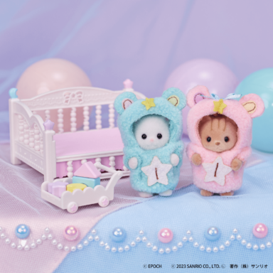 3個 シルバニアファミリー × サンリオ 赤ちゃんとなかよし家具セット