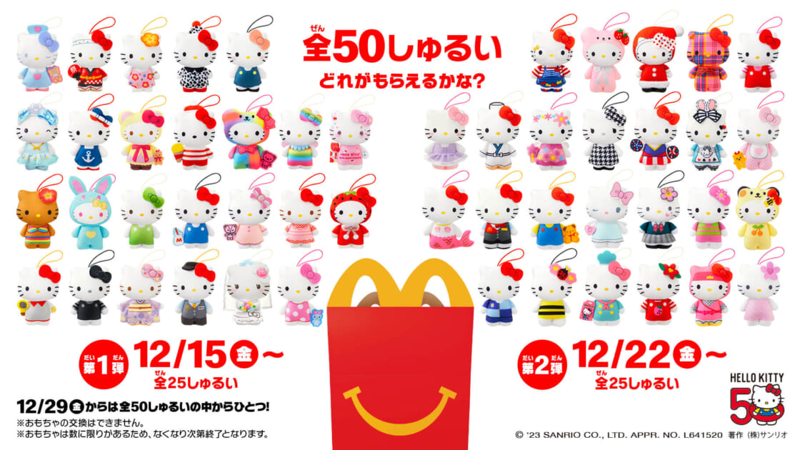 サンリオ マクドナルド ハッピーセット ハローキティ 50周年