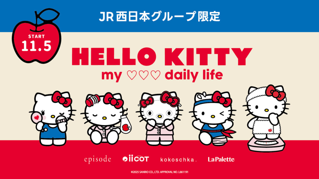 JR西日本ファッショングッズとハローキティのコラボアイテムが登場