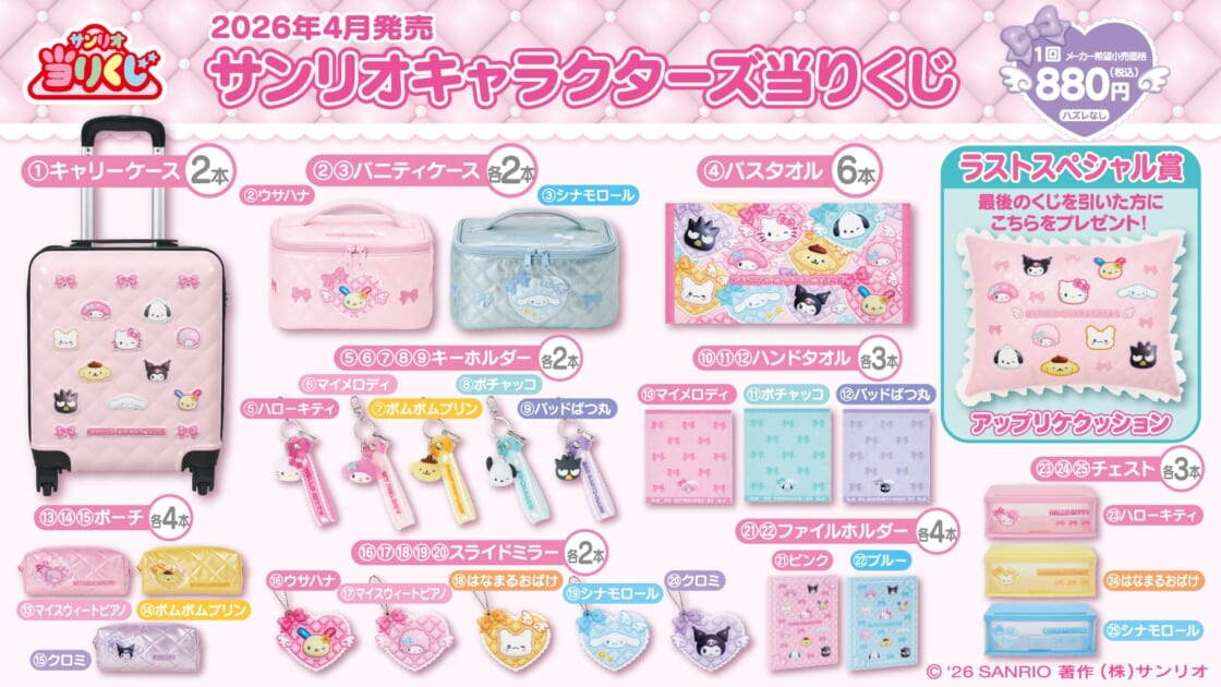 4/18（土）〜順次発売！「サンリオキャラクターズ当りくじ」｜サンリオ