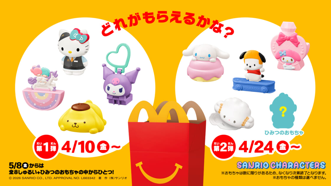 マクドナルドのハッピーセット (R) にサンリオキャラクターズの
