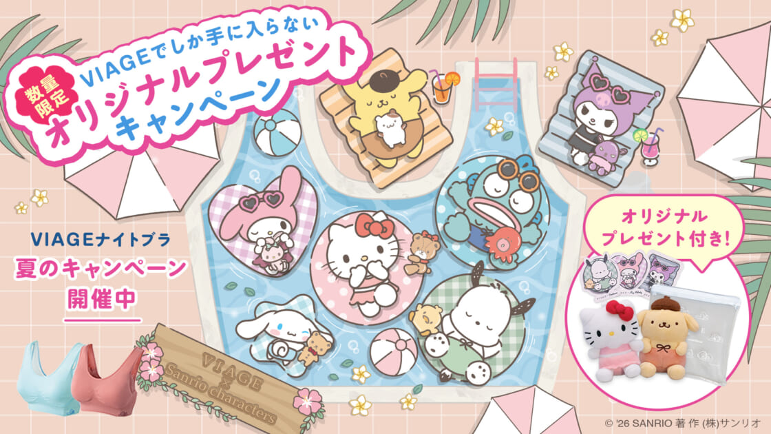 VIAGE x Sanrio キャラクター ナイトブラ　6枚セット　M VIAGE（ヴィアージュ）×サンリオキャラクターズのナイトブラ・ショーツ