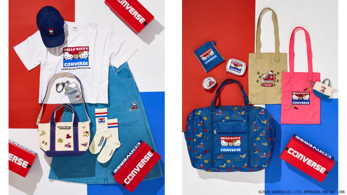 PLAZA限定！「CONVERSE×HELLO KITTY」のアパレルコレクションが登場