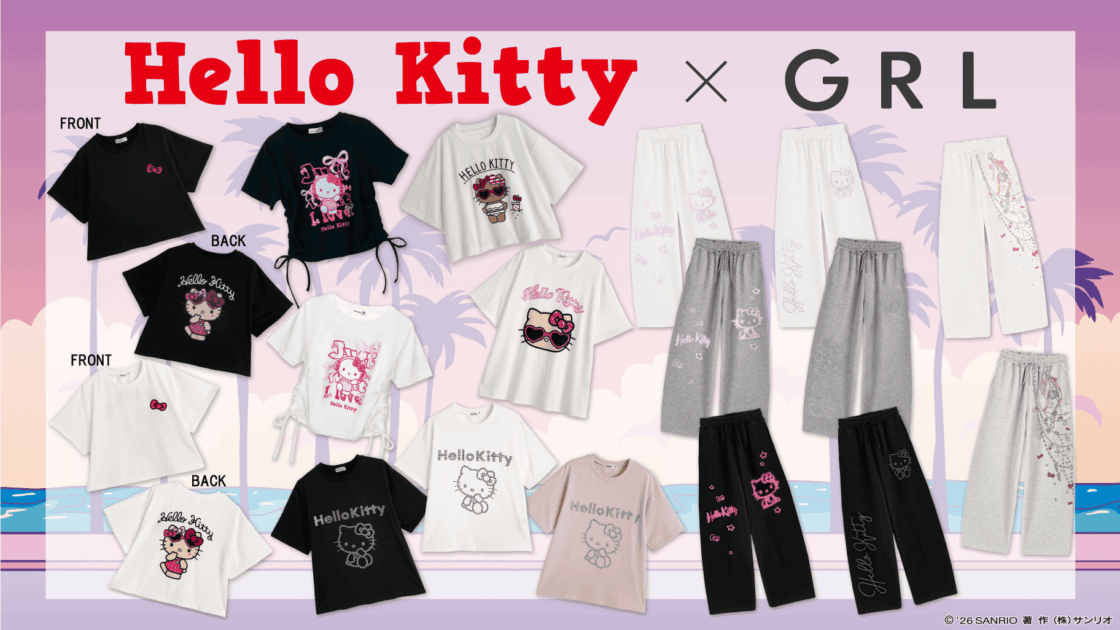 GRLからハローキティのTシャツとボトムスが登場♡｜サンリオ