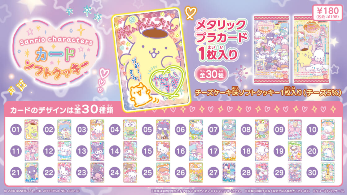 バンダイから「サンリオキャラクターズ カードソフトクッキー」が登場